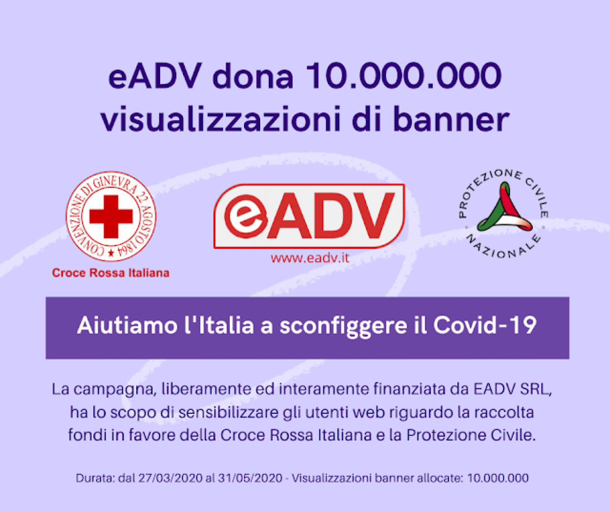 eADV dona 10.000.000 visualizzazioni di banner alla Croce Rossa Italiana e Protezione Civile  -