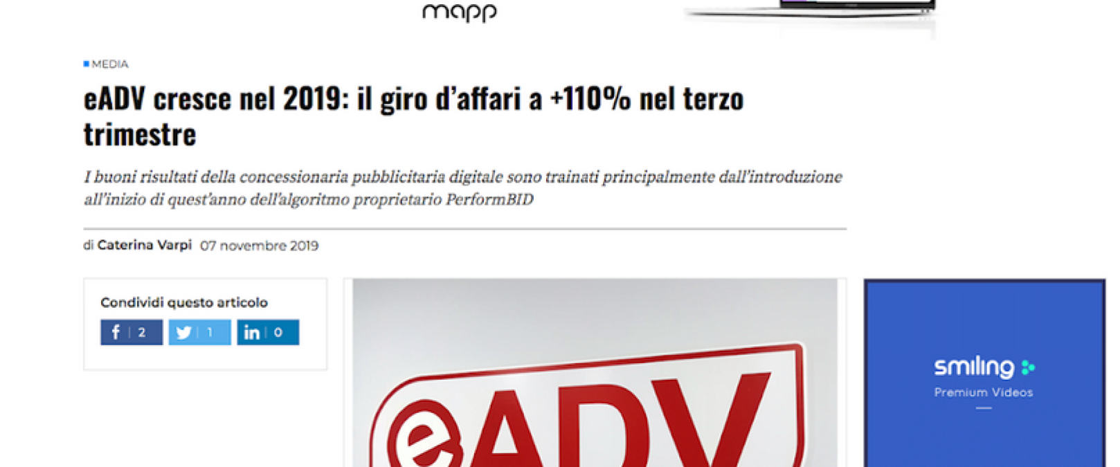 eADV cresce nel 2019: il giro d’affari a +110% nel terzo trimestre  - 