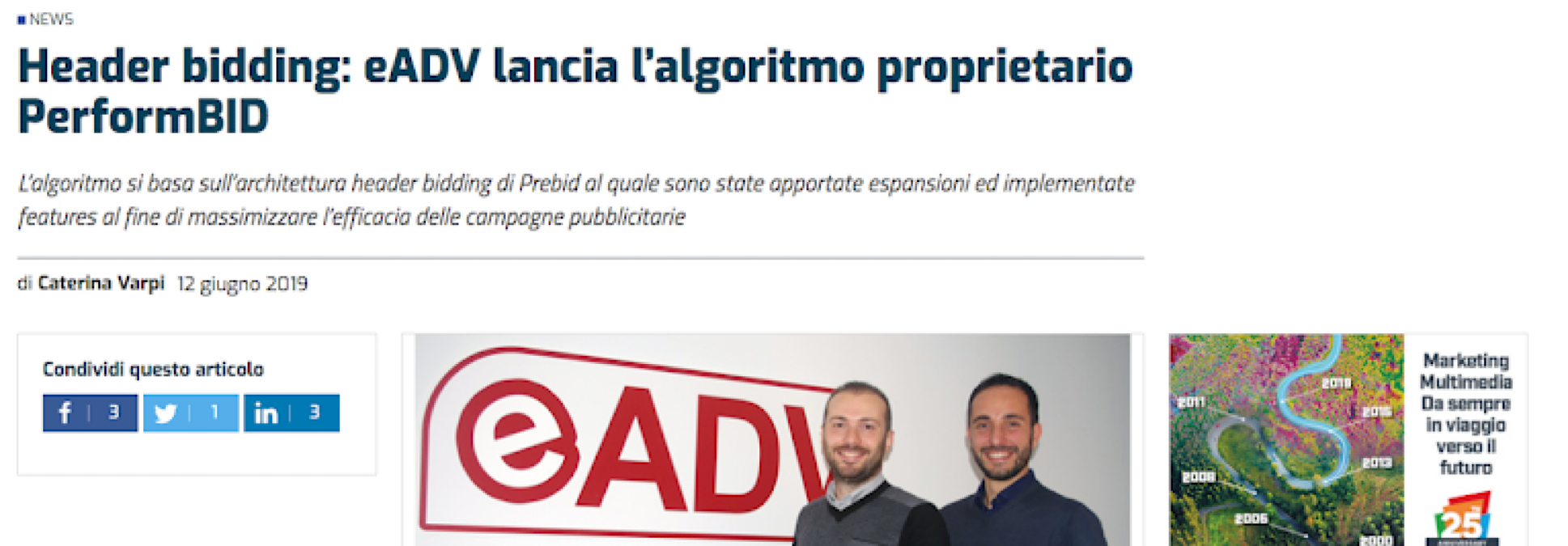 Header bidding: eADV lancia l’algoritmo proprietario PerformBID  -