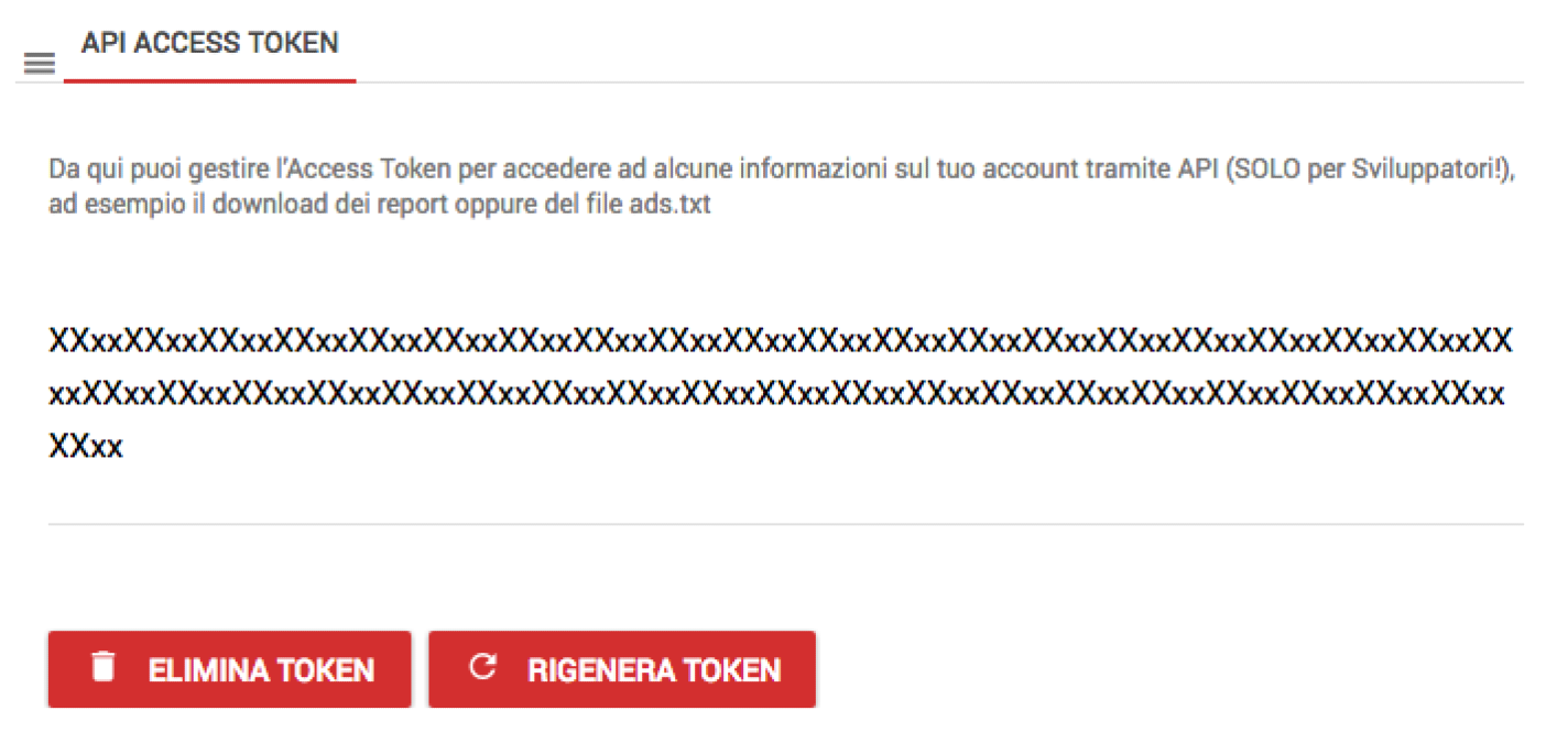 Accesso API per Sviluppatori: scarica Report e ads.txt  - 