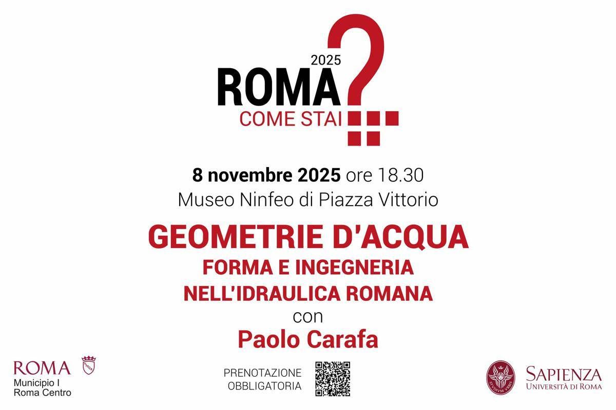 'Geometrie d'acqua', l'8 novembre ultimo appuntamento con 'Roma, come stai?' -