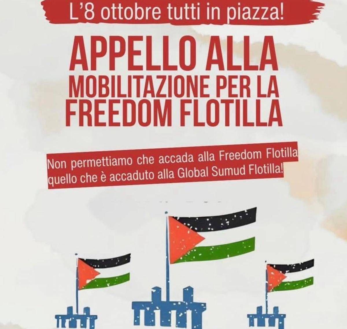 "L'8 ottobre tutti in piazza", Freedom Flotilla invita a nuova mobilitazione - 