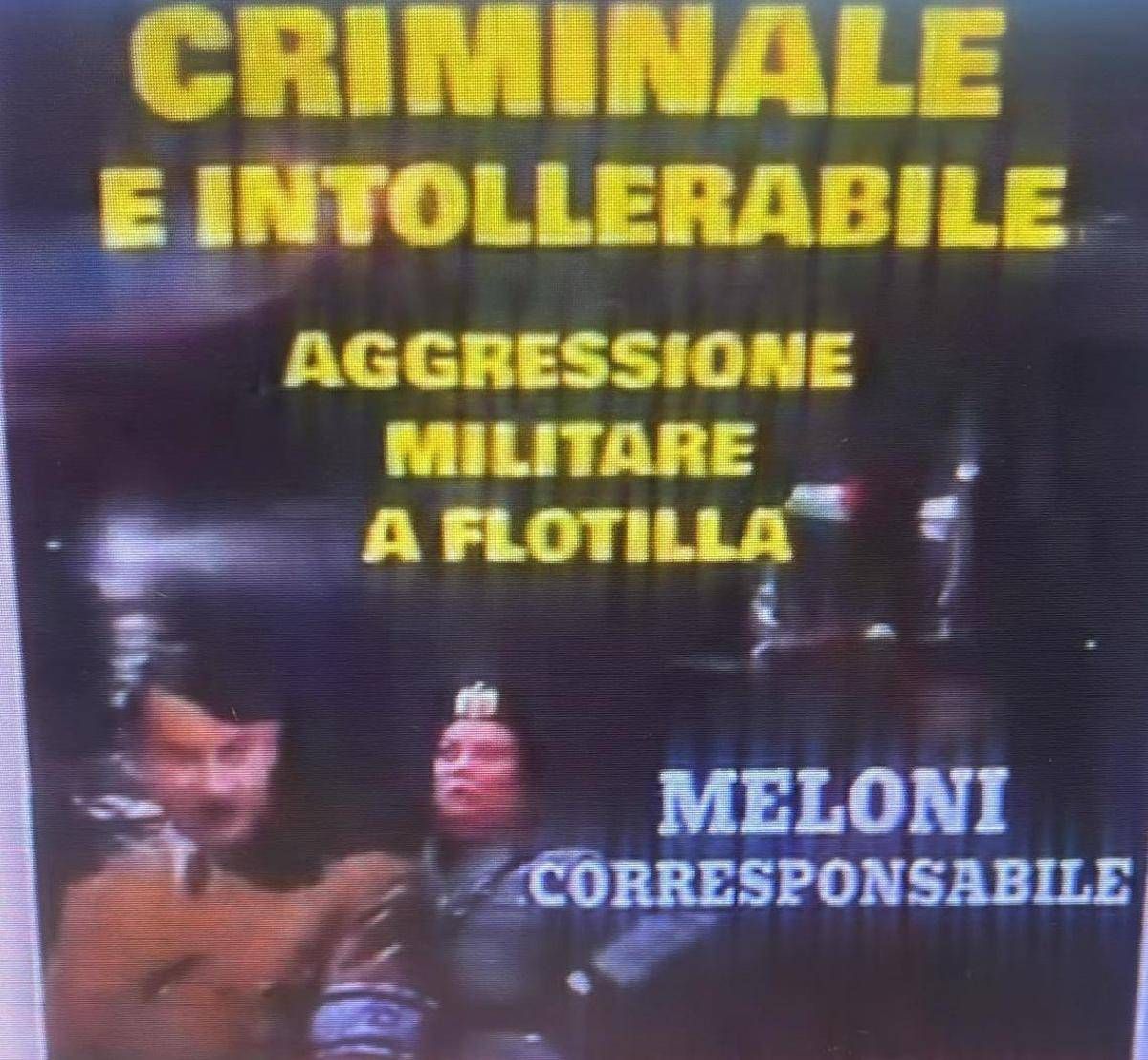 Al corteo di Milano volantino con Meloni vestita da gerarca fascista - 