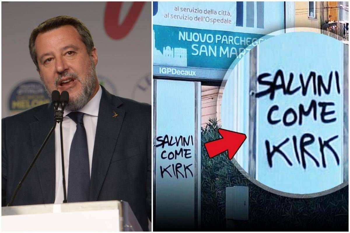 Genova, sui muri la scritta "Salvini come Kirk". Il vicepremier: "Non ho paura" - 