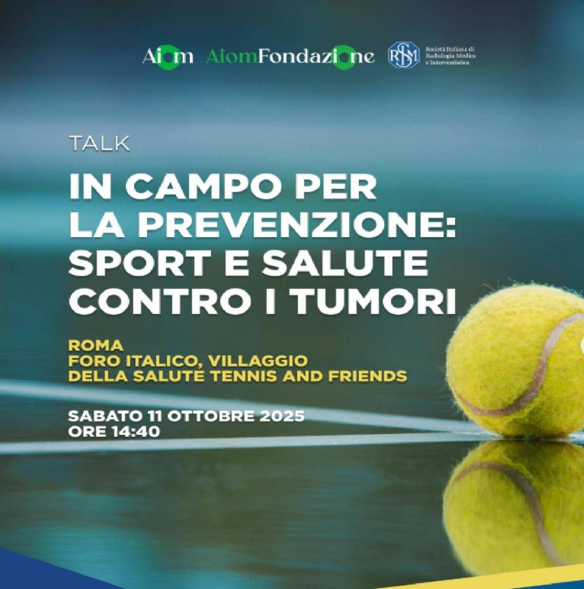 Tumori, nel Lazio sedentario il 26% della popolazione: Aiom e Sirm a Roma per Tennis&Friends -