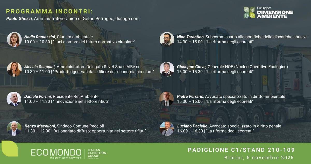 Sostenibilità, Dimensione Ambiente a Ecomondo con i dialoghi sull’economia circolare - 
