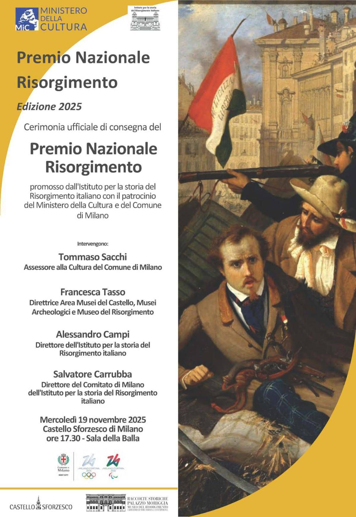 Milano, il 19 novembre Istituto storia Risorgimento premia eccellenze - 