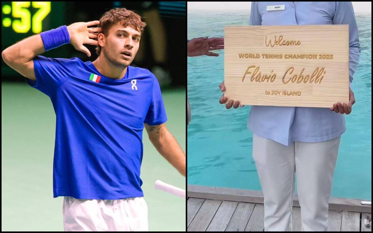 Cobolli, accoglienza da star alle Maldive: il cartello per celebrare la Coppa Davis - 