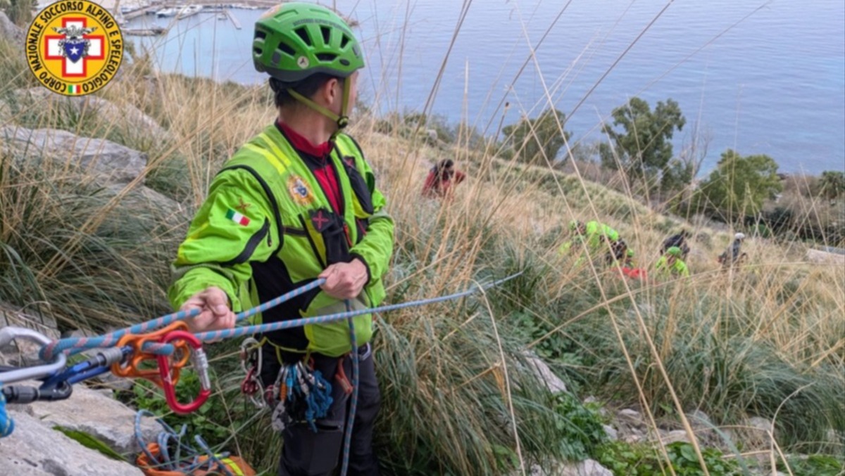 Capo Gallo, intervento del Soccorso Alpino CNSAS - Credit foto Soccorso Alpino e Speleologico Siciliano - CNSAS 