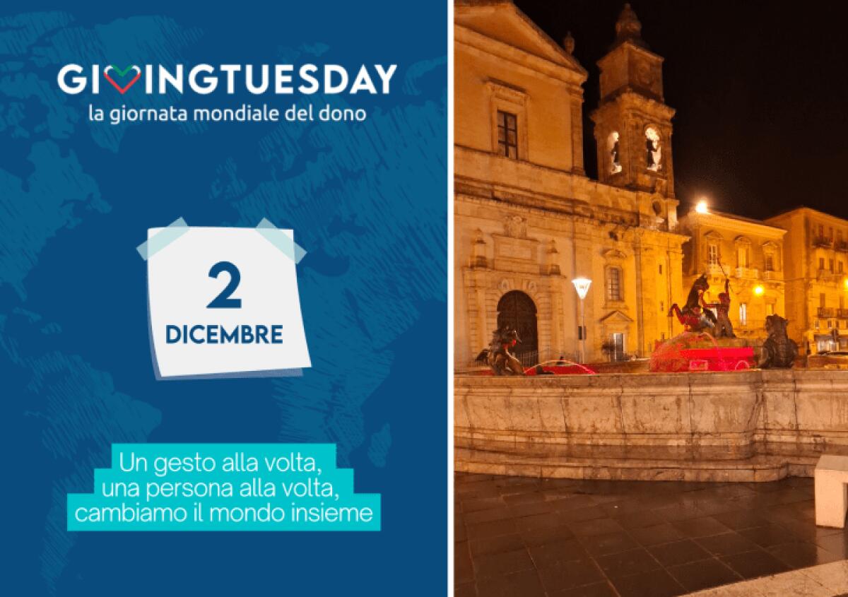 Illuminazione in Rosso della Fontana del Tritone: Il Comune di Caltanissetta Celebra il GivingTuesday - 