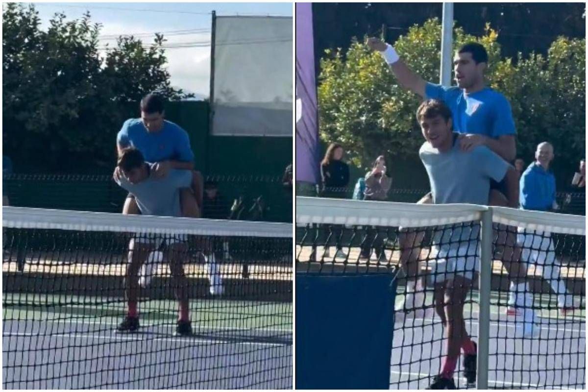 Alcaraz vince, Cobolli 'paga' la penitenza in allenamento - 