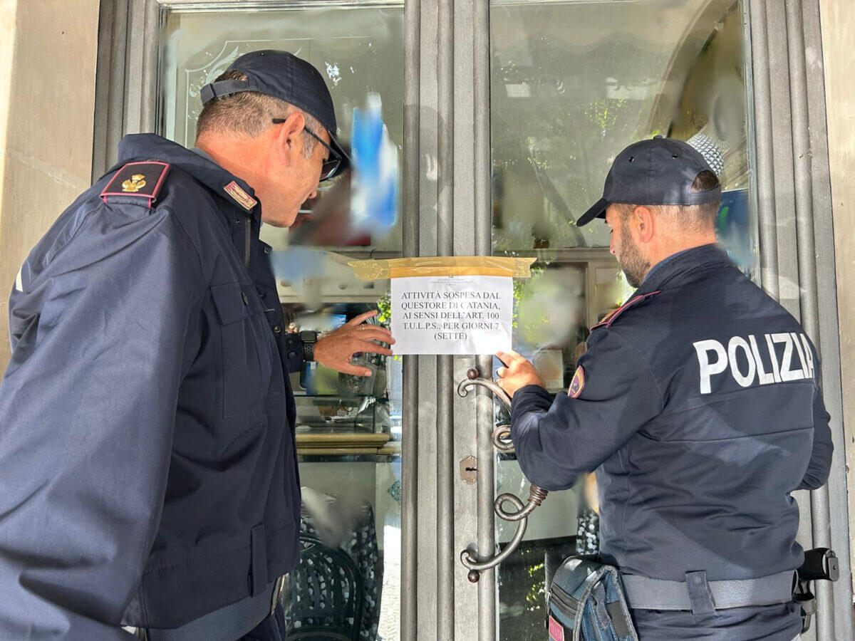 Polizia di Catania sospende attività di bar ad Acireale per associazione con pregiudicati - 