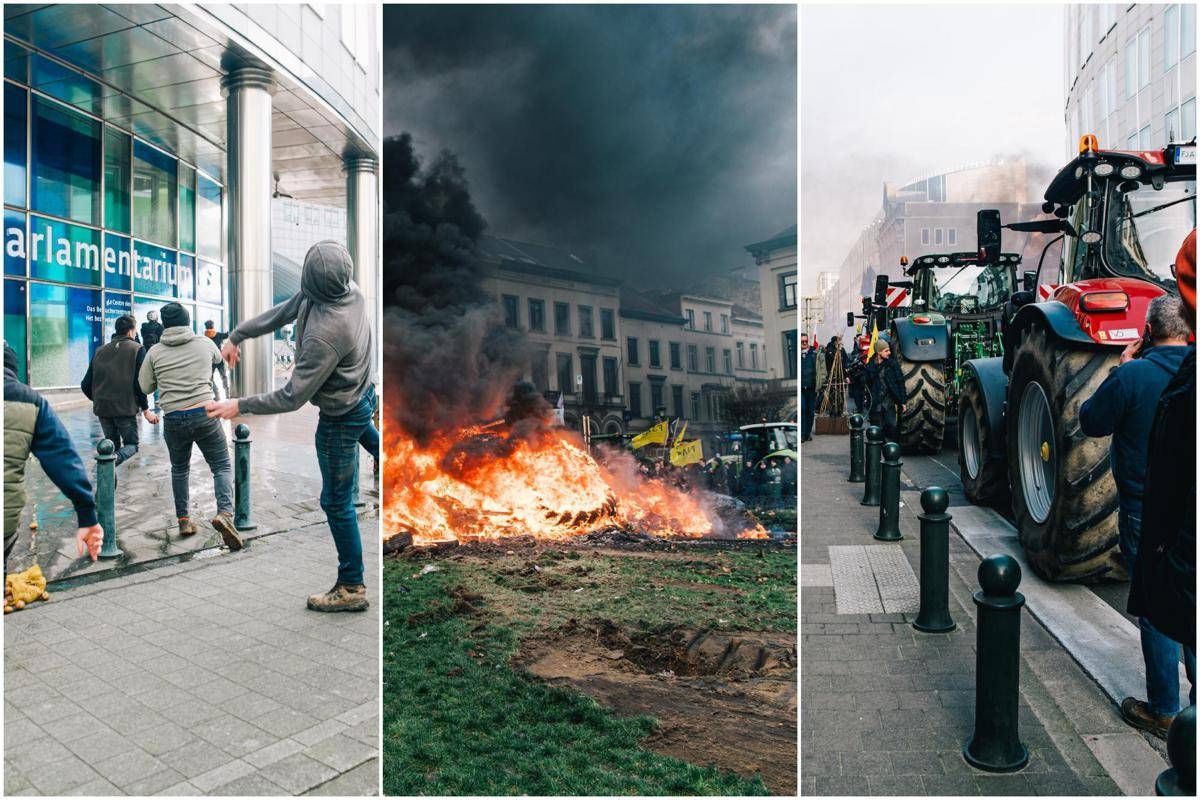 Scontri a Bruxelles, agricoltori in piazza: pietre contro il Parlamento europeo - 