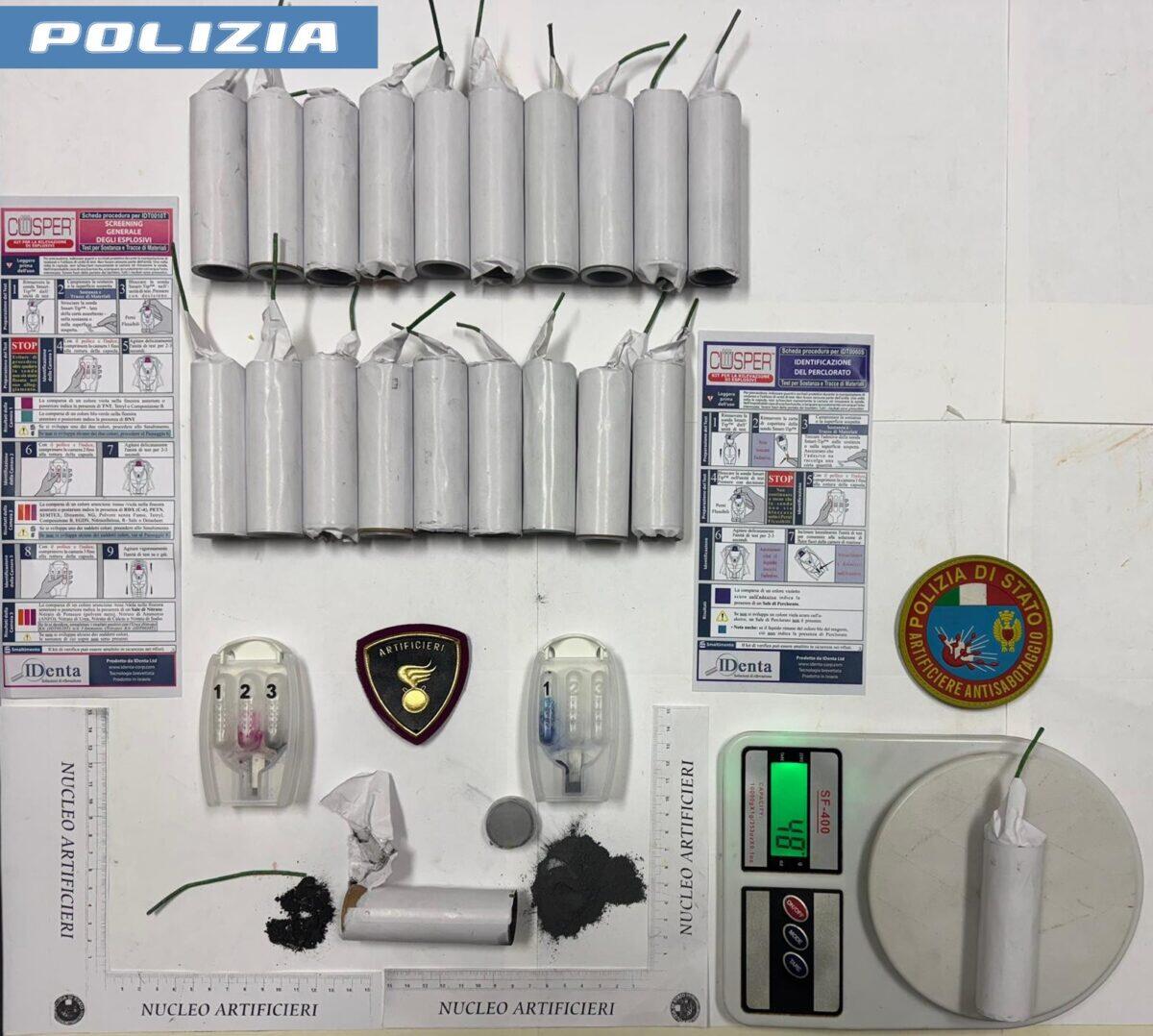Polizia di Catania arresta due uomini per detenzione illegale di fuochi d'artificio e ordigni rudimentali - 