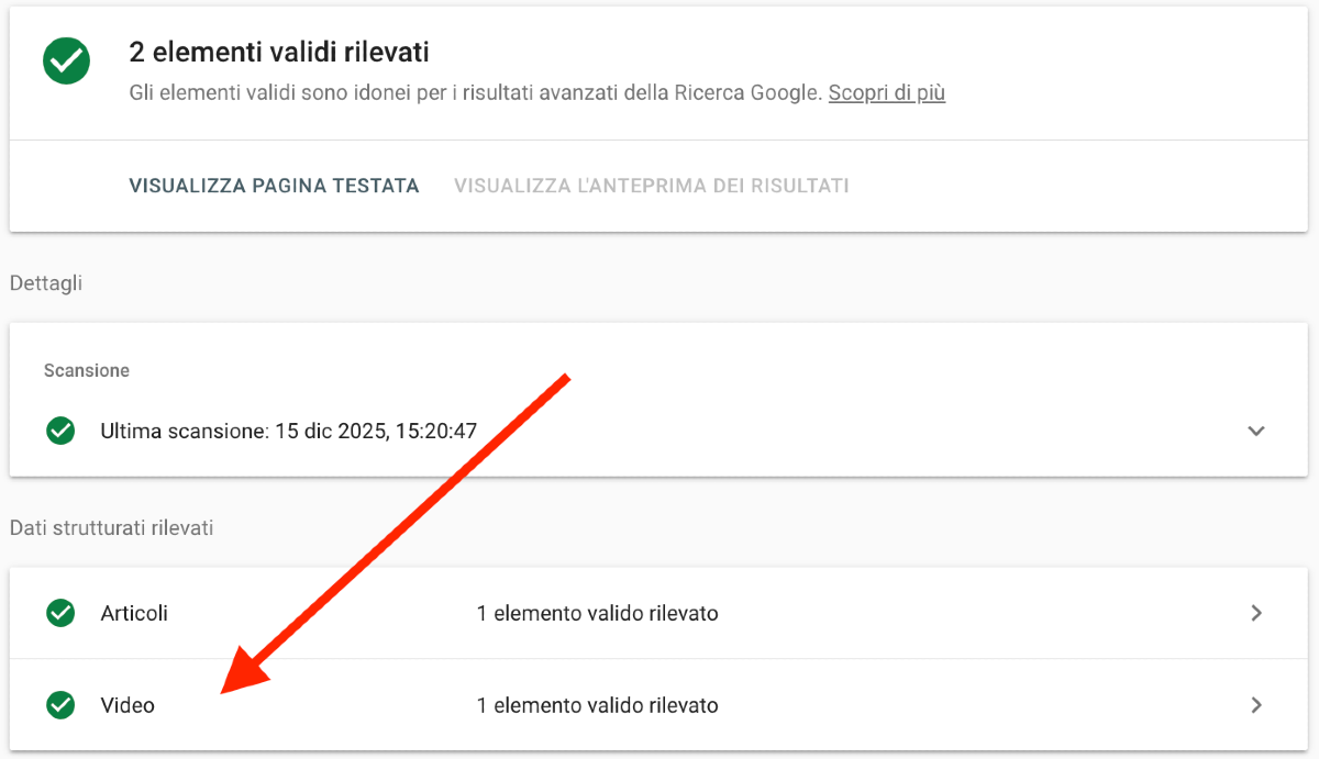 Dati strutturati video