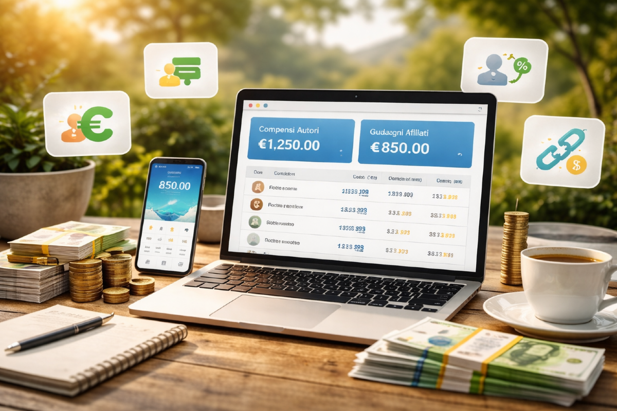 Gestione automatizzata dei compensi per autori e affiliati su Webmaster360 - 