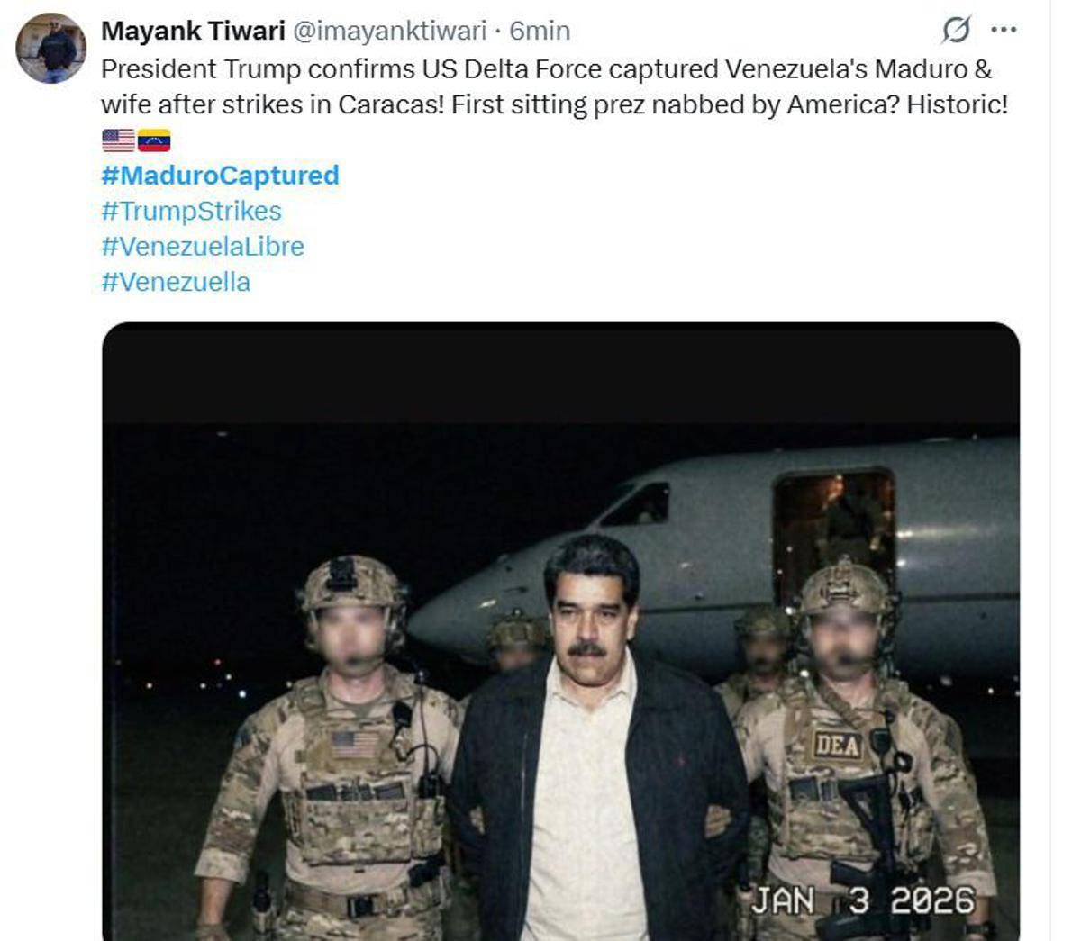 Venezuela, l'arresto di Maduro e il giallo della foto che circola online - 