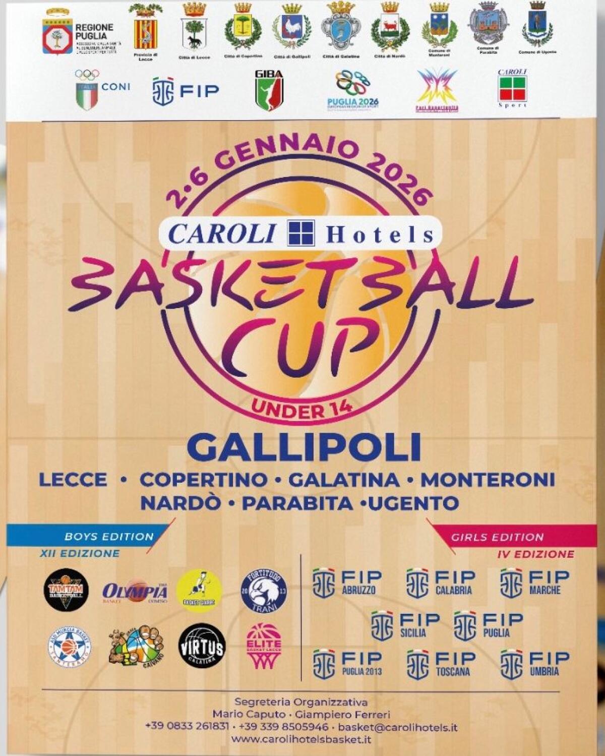 FIP Pallacanestro: Sicilia Under-14 esordisce con una sconfitta nella Caroli Hotels Basketball Cup - 