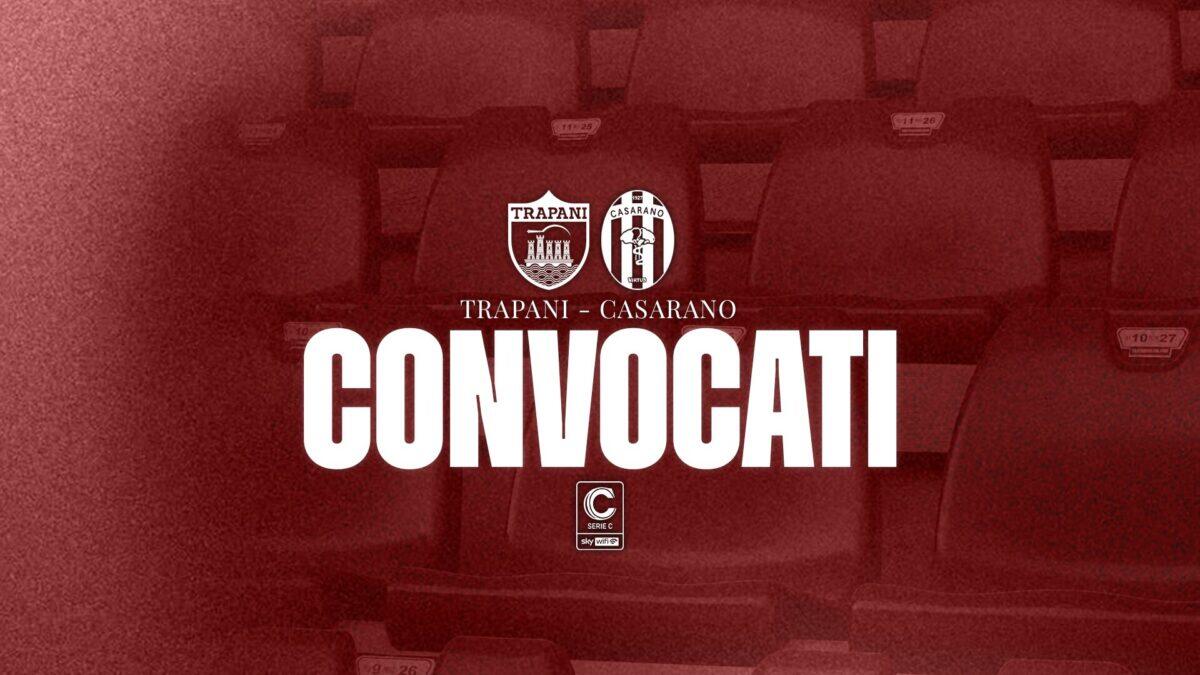 Trapani Calcio, i 21 convocati di mister Aronica per la sfida contro il Casarano - 