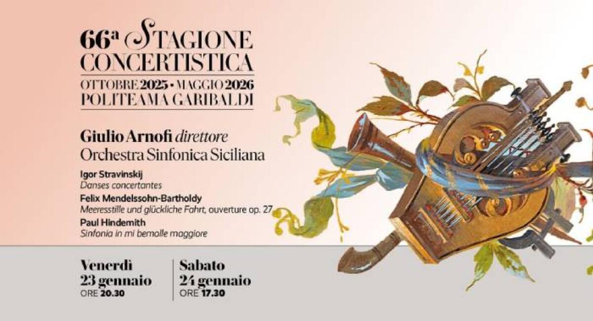 Giulio Arnofi debutta sul podio dell'Orchestra Sinfonica Siciliana con un programma di Stravinskij, Mendelssohn e Hindemith - 