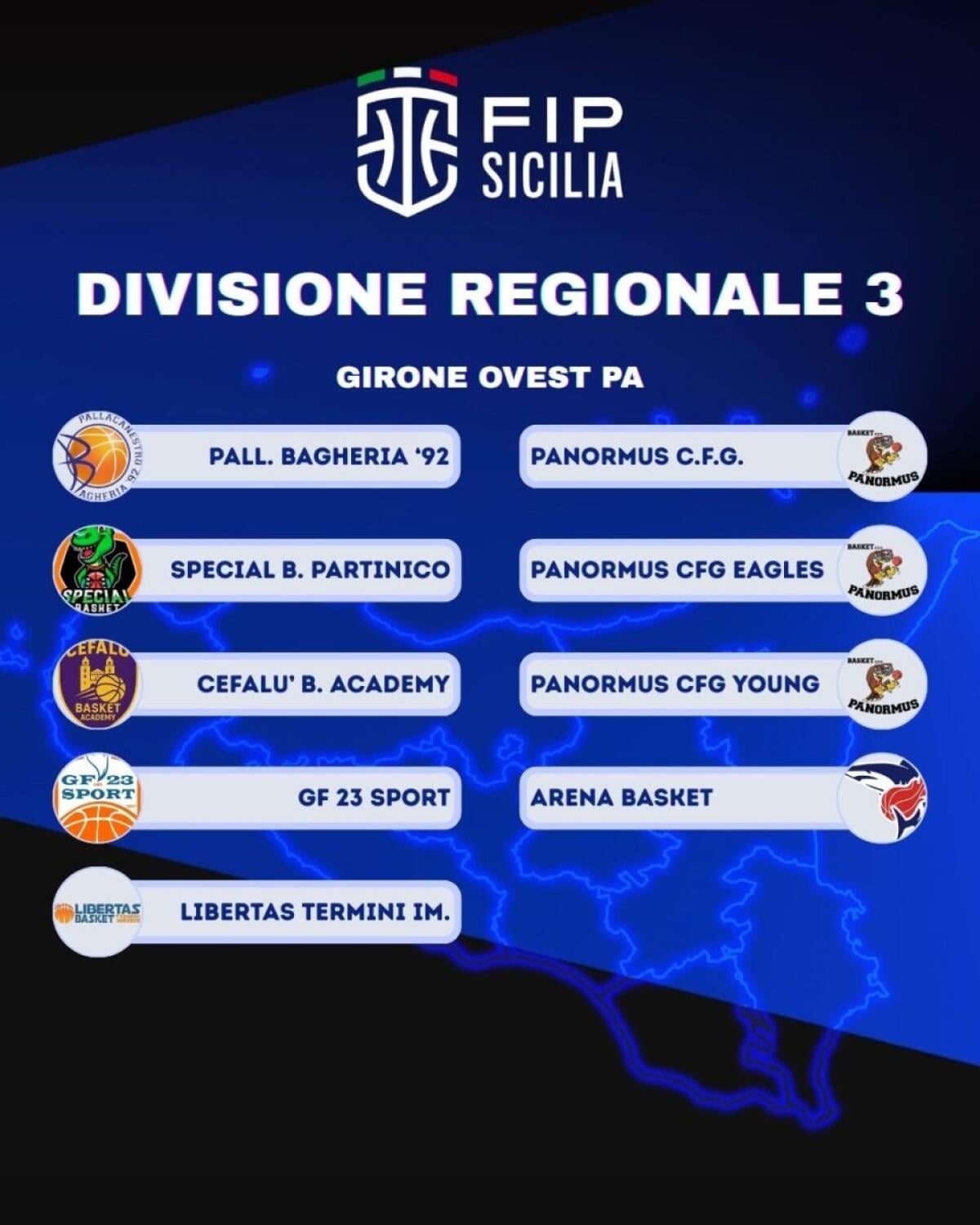 Divisione Regionale 3: in campo nove squadre nel Girone Ovest Palermo di FIP Pallacanestro - 