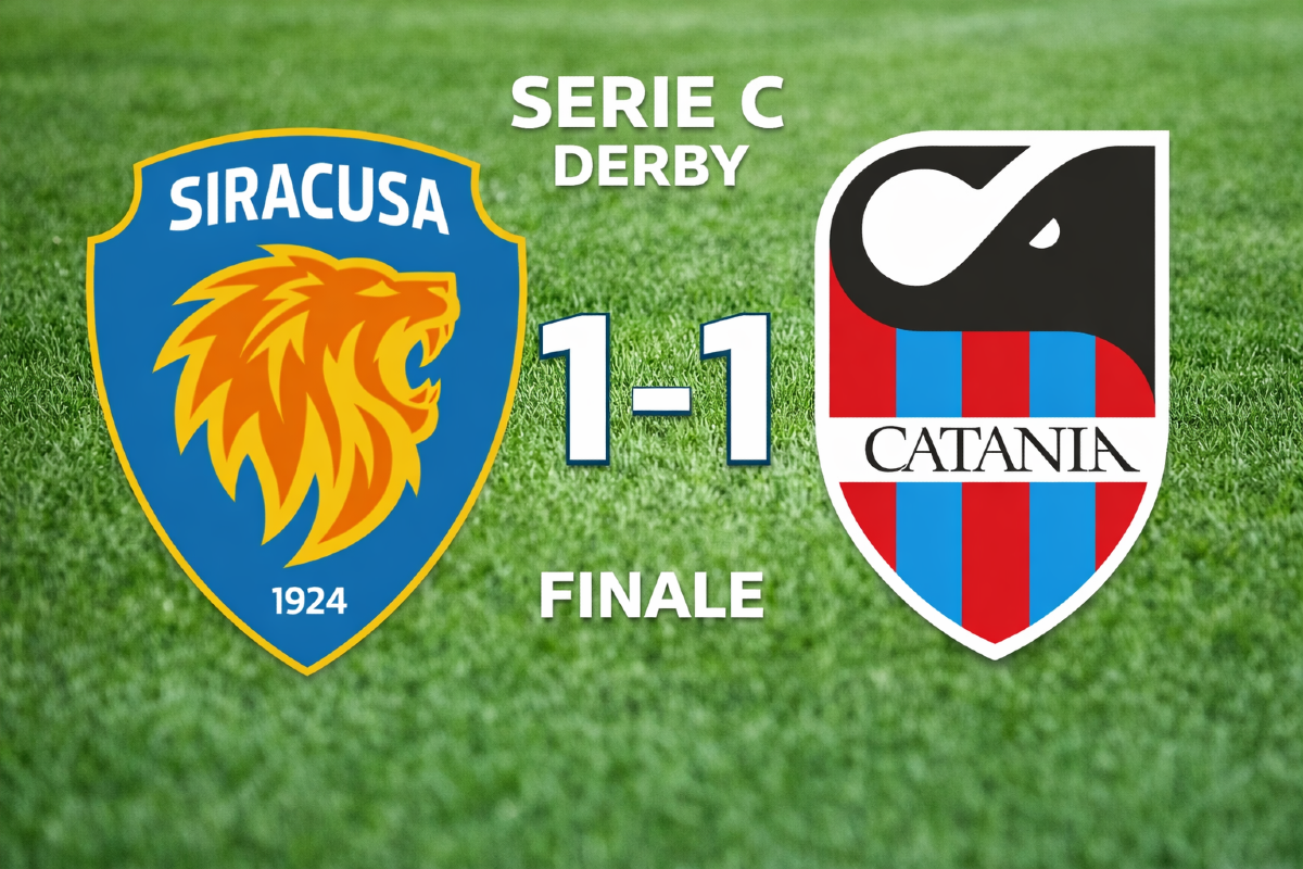 Siracusa-Catania 1-1 al De Simone: pari e tensione, Ferroni salvataggi e VAR protagonista - 