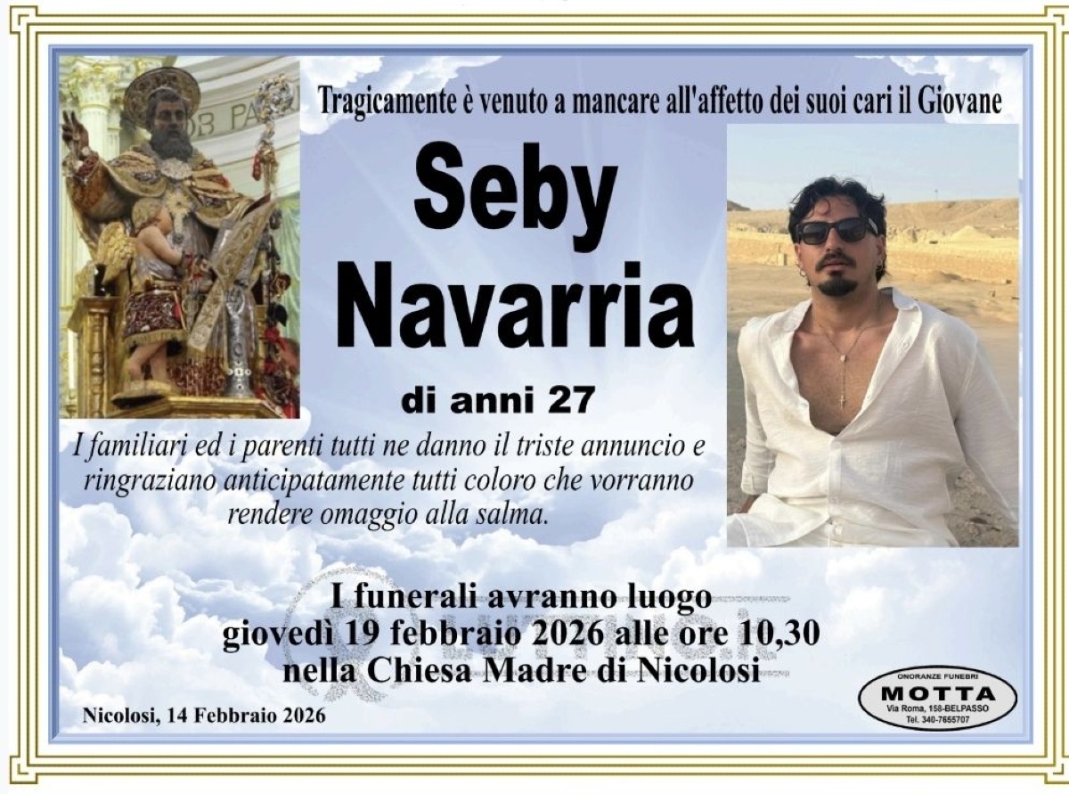 Incidente mortale a Belpasso: oggi i funerali a Nicolosi di Sebastiano Navarria - 