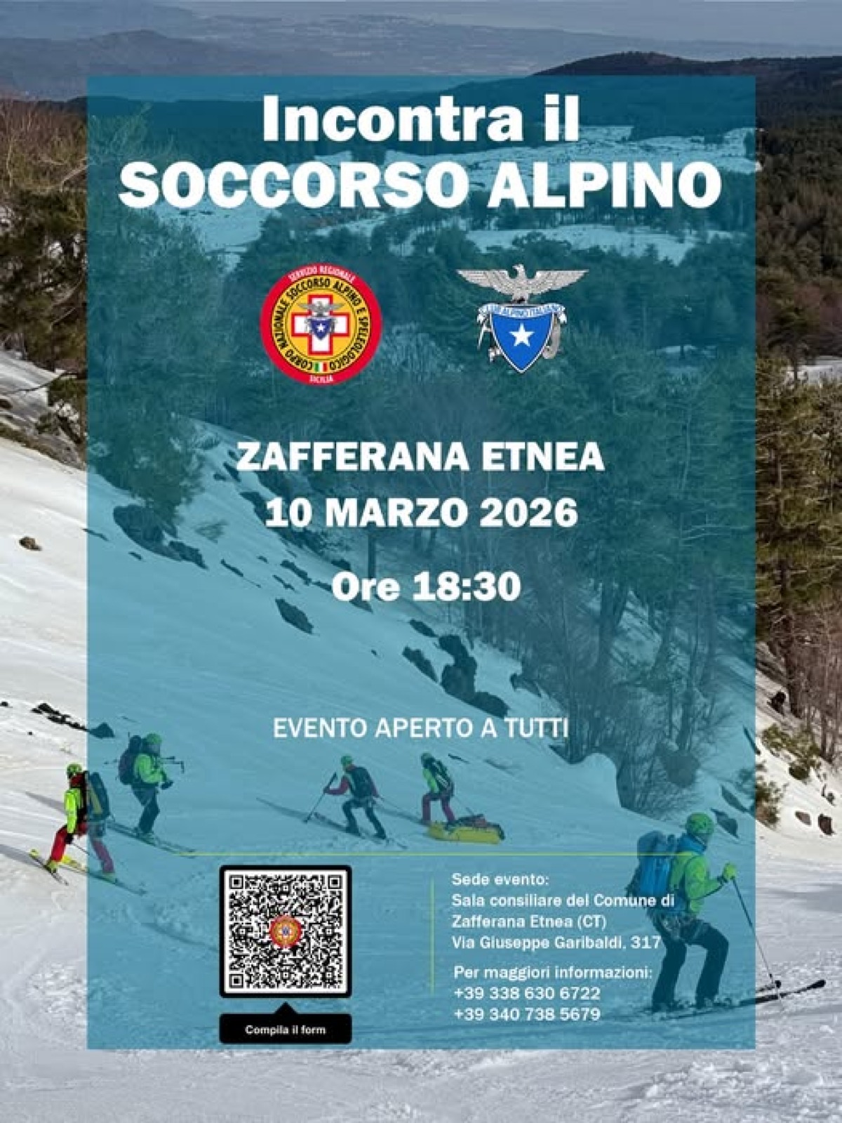 CNSAS: incontro informativo a Zafferana Etnea sul soccorso alpino il 10 marzo 2026 - Credit foto Soccorso Alpino e Speleologico Siciliano - CNSAS 
