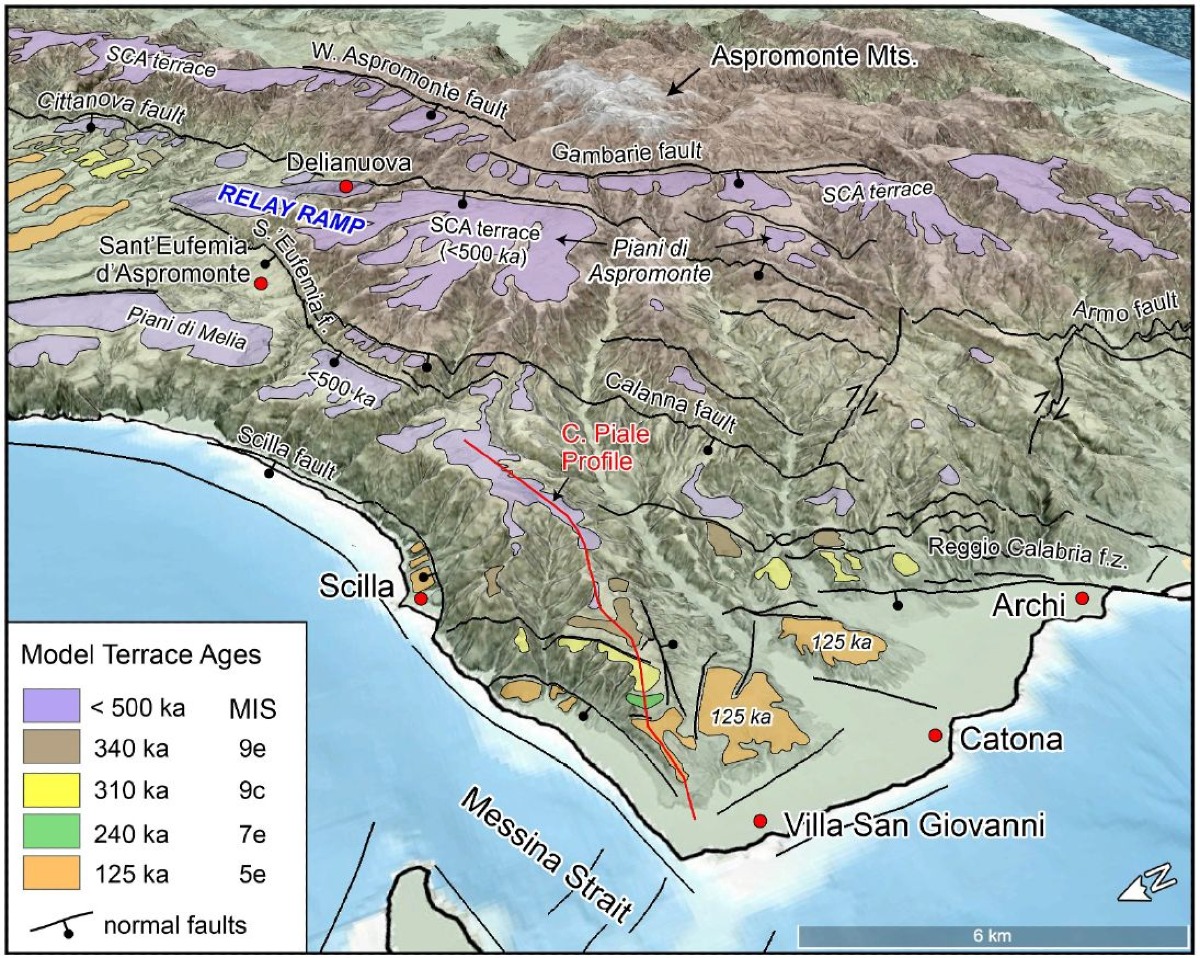 Sollevamento rapido nello Stretto di Messina: terrazzi marini datati <0,5 Ma, tassi >2,5 mm/anno - Credit Foto IntraGeo