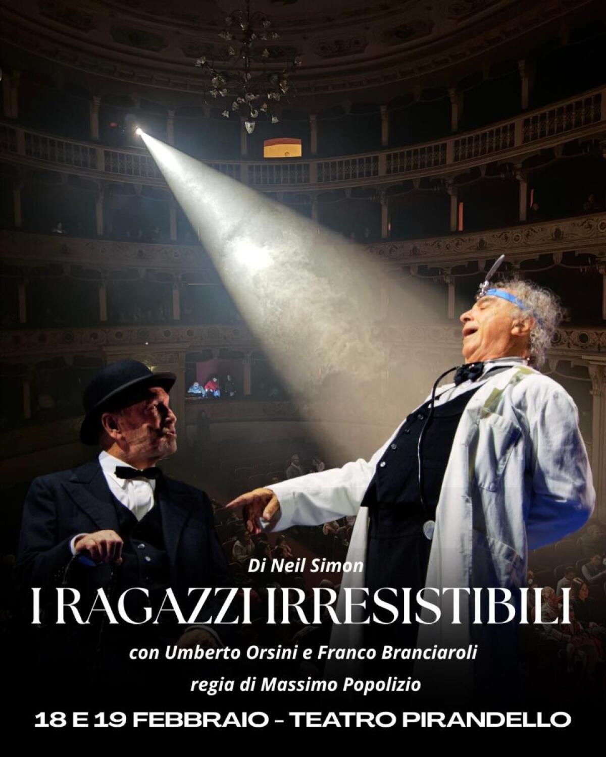 "I ragazzi irresistibili" in scena al Teatro Pirandello Agrigento con Umberto Orsini e Franco Branciaroli - 