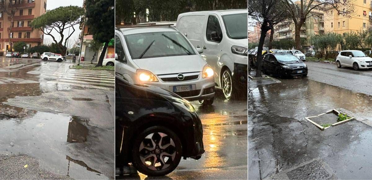 Nubifragio su Roma, strade allagate e traffico in tilt - 