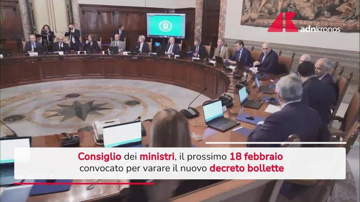 Cdm il 18 febbraio, sul tavolo anche il decreto Bollette - 