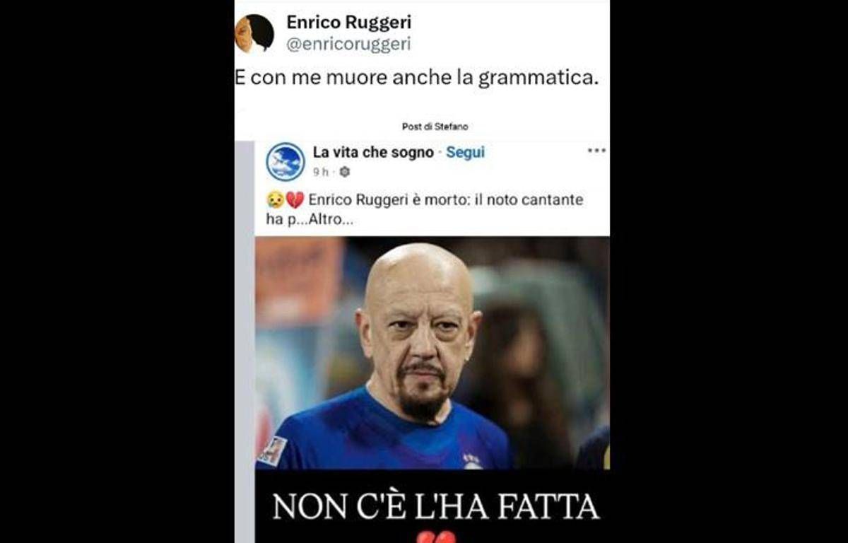 Enrico Ruggeri è morto? No, bufala social con errore di ortografia. E lui corregge... - 