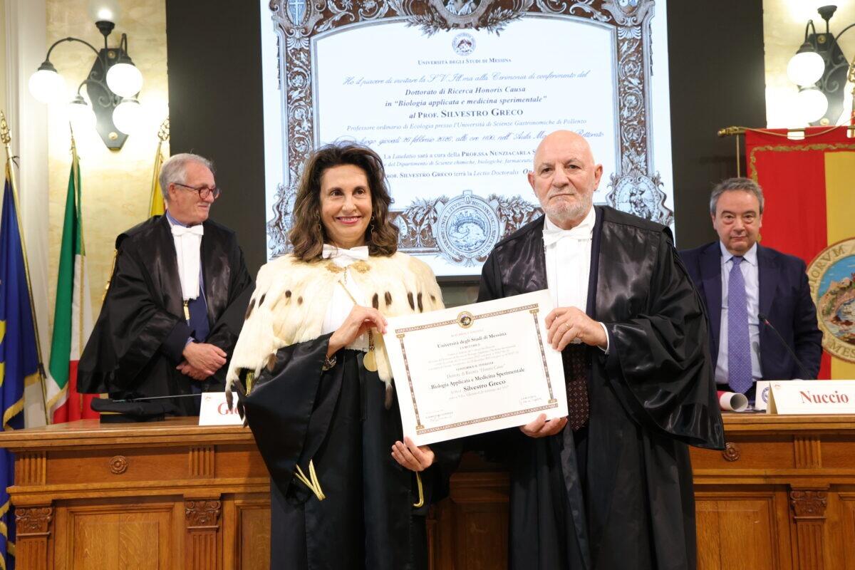 Conferito il Dottorato Honoris Causa in Biologia Applicata all’Università di Messina al prof. Silvestro Greco per il suo impegno nella conservazione marina - 