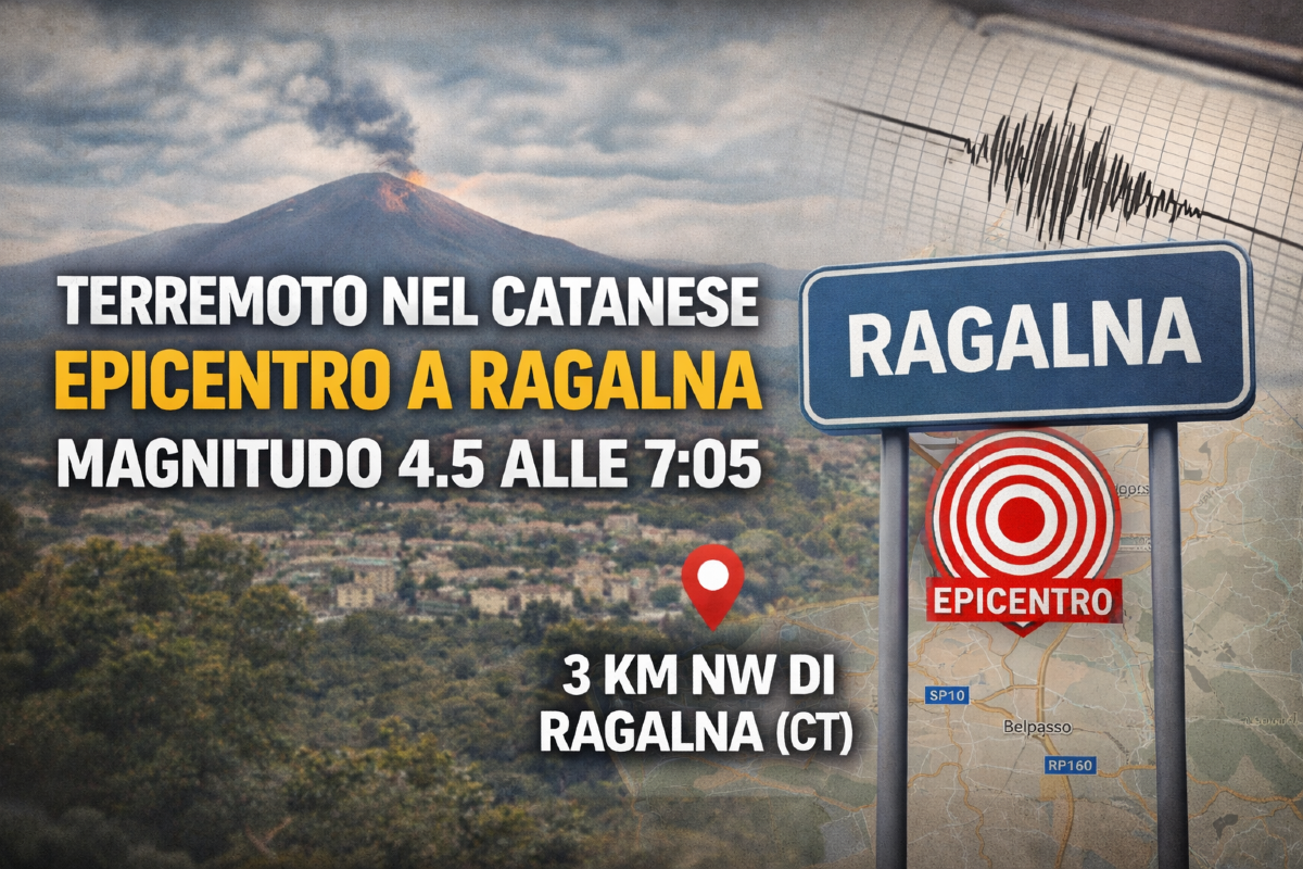 Terremoto nel catanese: epicentro a Ragalna, magnitudo 4.5 alle 7:05 - 