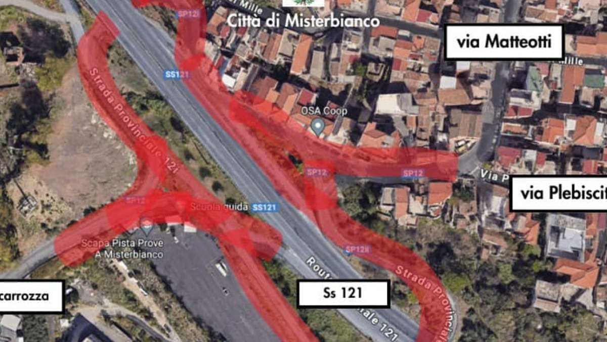 Misterbianco: lavori Terna sulla SS 121 provocano restringimenti e lunghe code - Credit Foto Comune di Misterbianco