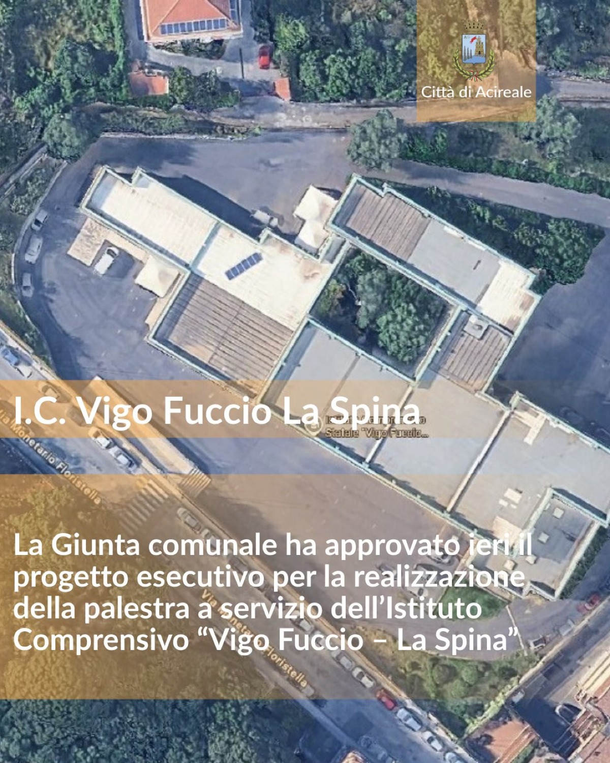 Acireale approva il progetto esecutivo per la nuova palestra dell'Istituto 'Vigo Fuccio – La Spina' - Credit Foto Città di Acireale