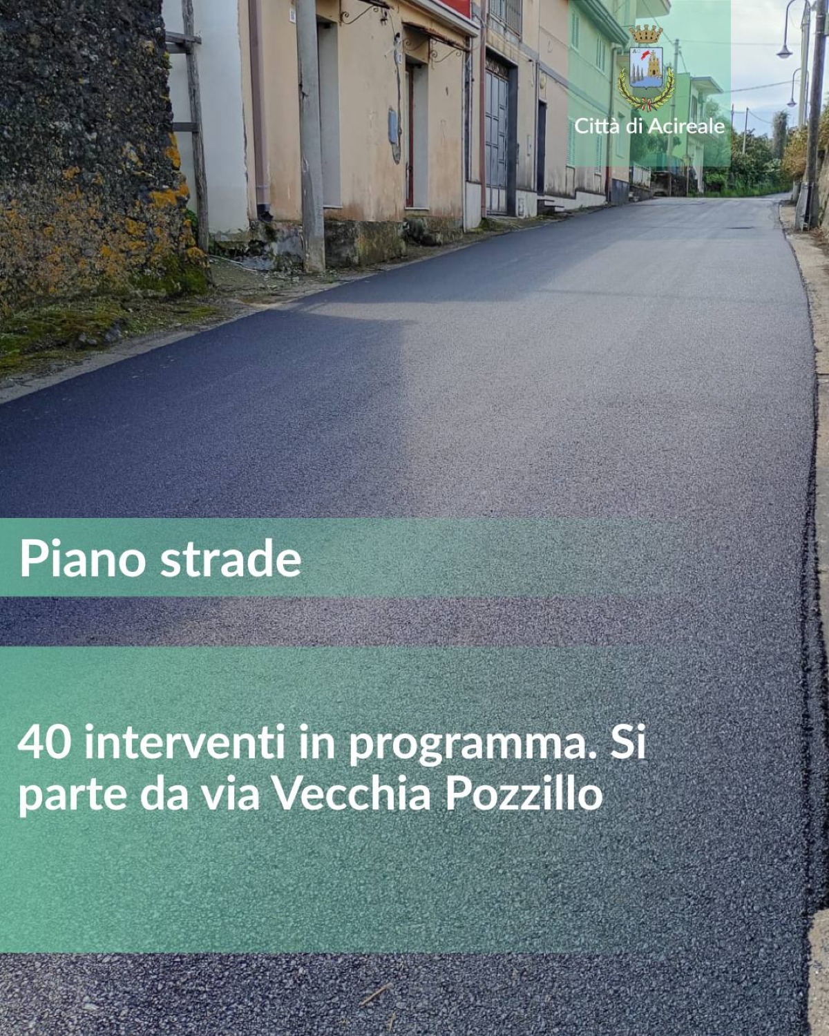 Acireale avvia il "Piano Strade": 40 interventi per 1,35 milioni, cantieri su Via Vecchia Pozzillo e Via Carico - Credit Foto Città di Acireale