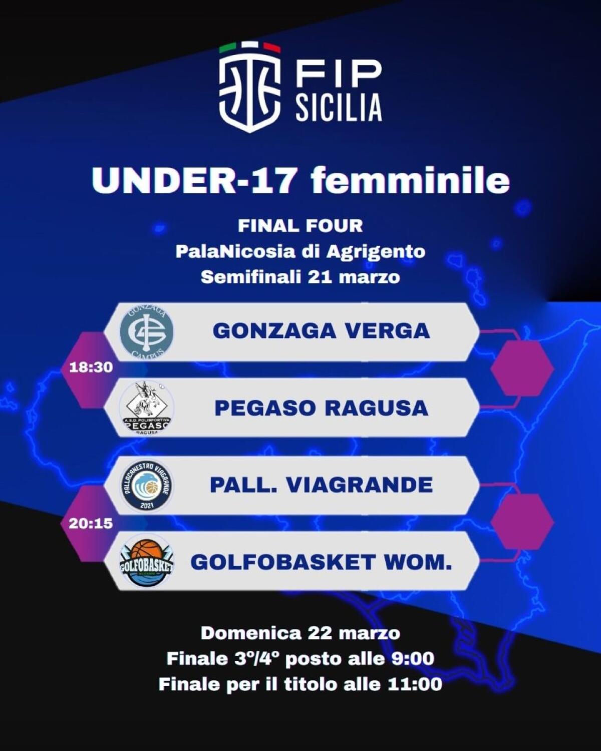 Final Four di Under-17 Femminile al PalaNicosia: FIP Pallacanestro in campo per il titolo regionale - 