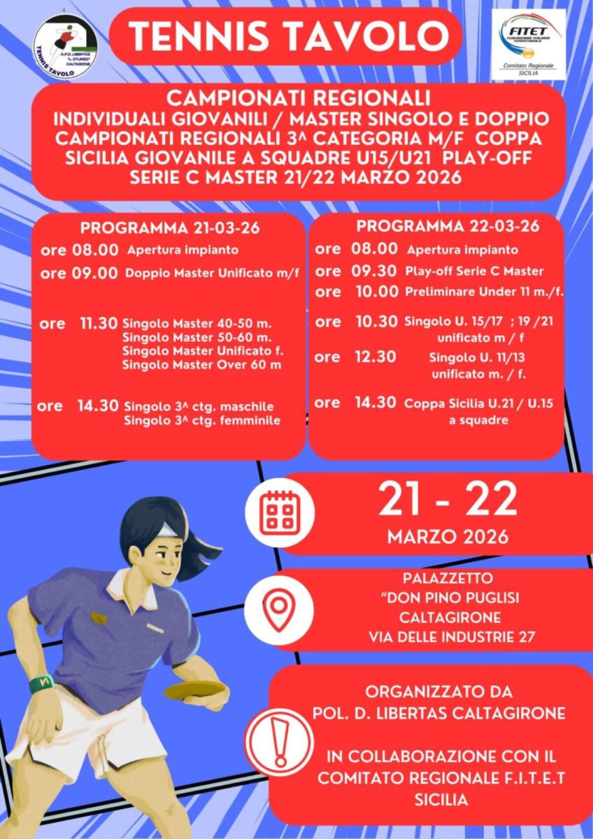 Delibera Urgente di Fitet Sicilia per Correggere la Graduatoria di Merito ai Campionati Regionali Master - 