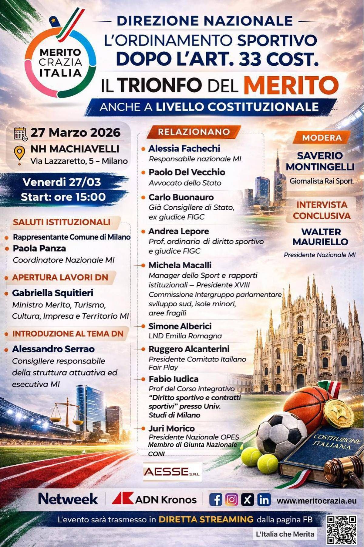 Meritocrazia Italia, domani e sabato Direzione nazionale a Milano - 