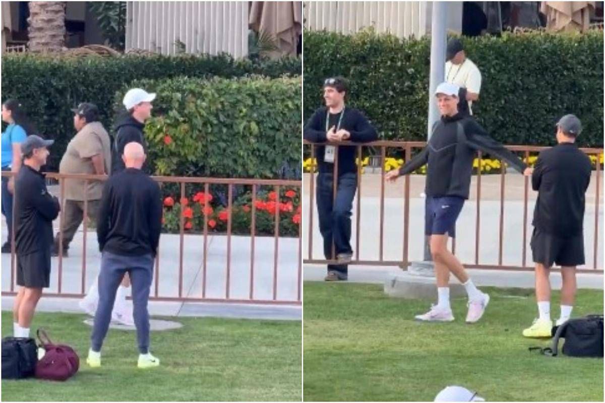 Sinner si allena a Indian Wells, tifosa urla: "Ti amo". E lui ride - 