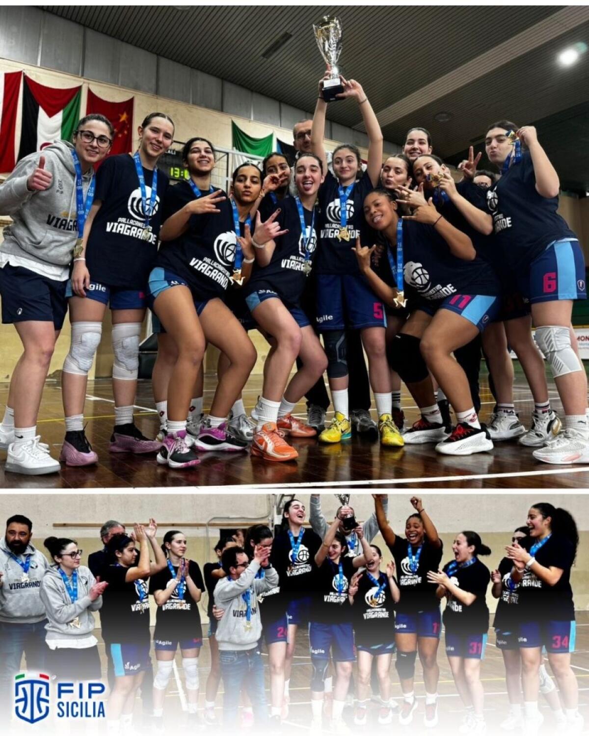 Pallacanestro Viagrande conquista il terzo titolo regionale Under-17 femminile, battendo Pegaso Ragusa di misura - 