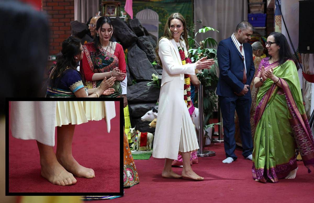 Kate rompe il protocollo e balla a piedi nudi per la festa indù - 