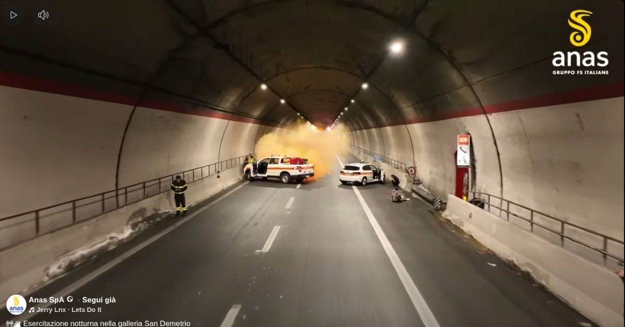 Esercitazione notturna nella galleria San Demetrio: test sulle emergenze lungo la Catania–Siracusa - Credit Foto/Video Anas Spa