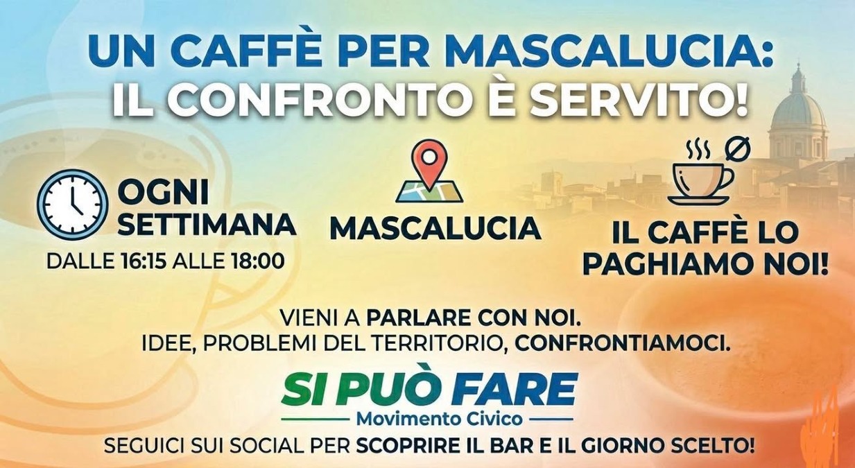 Mascalucia: il movimento “SI PUÒ FARE” lancia il "Caffè con il Cittadino" - 