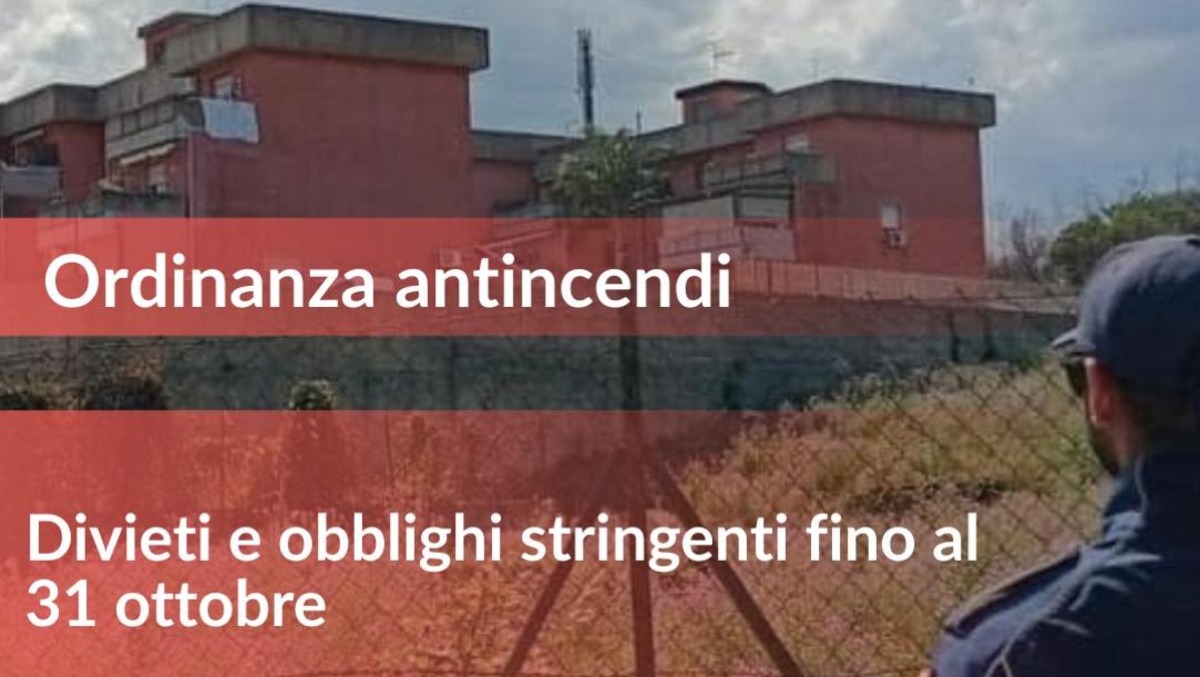 Acireale: ordinanza antincendi fino al 31 ottobre, divieti stringenti e sanzioni fino a 10.000 € - Credit foto Città di Acireale