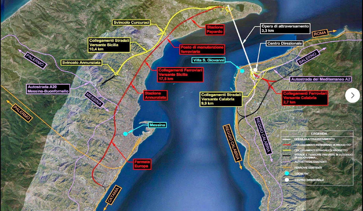Ponte sullo Stretto: RFI conferma progetto dei raccordi ferroviari, obiettivo iter completato entro settembre - Credit foto Ponte sullo Stretto di Messina