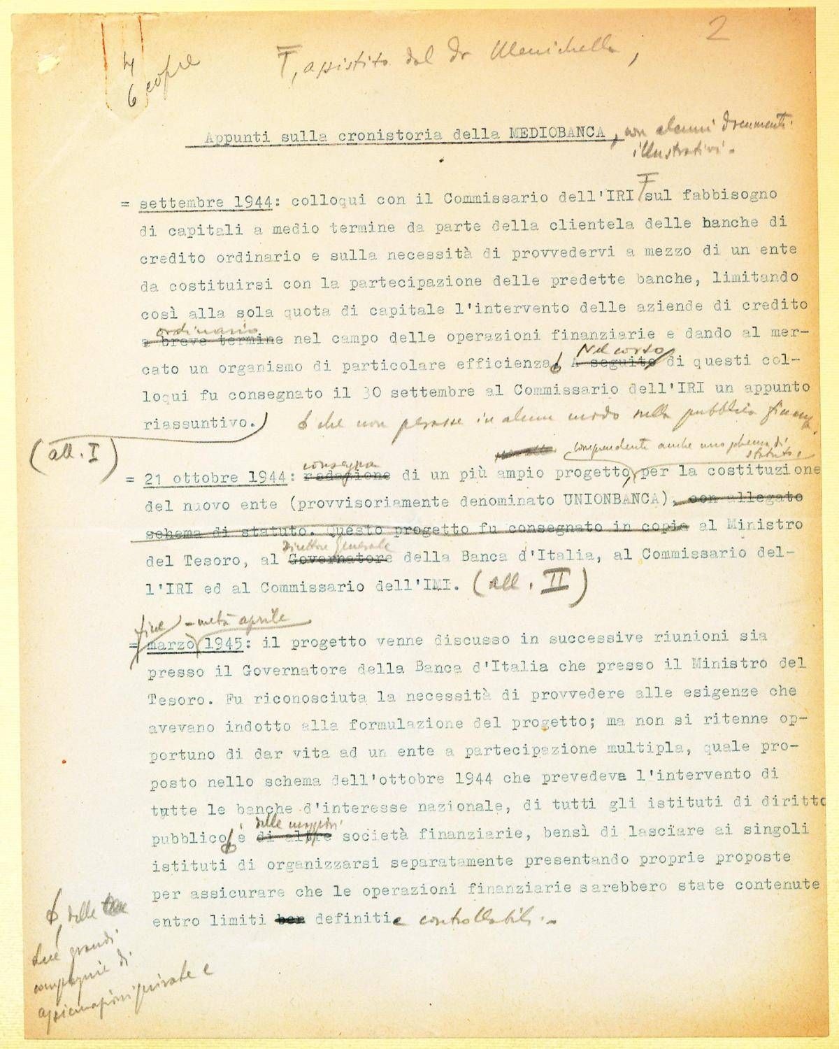 Mediobanca: 80 anni dalla fondazione - la prima banca d'affari della neonata Repubblica - 