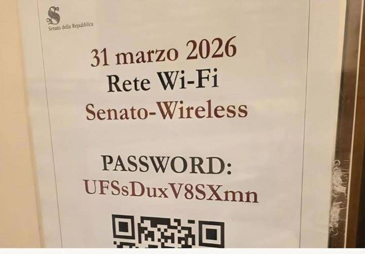 Senato, nella password Wi-Fi c'è la parola 'Dux'. Fonti: "Generate in modo casuale" - 